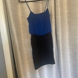 Sweet storm blue and black dress.